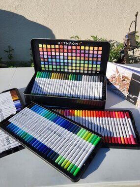 NEW 120 Colors Art Supplies Brush Markers Pens for Adult Coloring Books School D